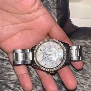 Silver Fossil Watch